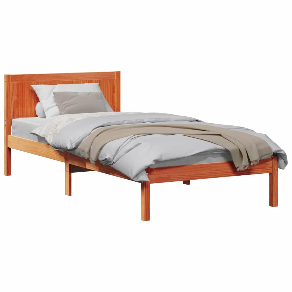 Struttura del letto Marrone 90 x 200 cm Legno massello di pino 872208