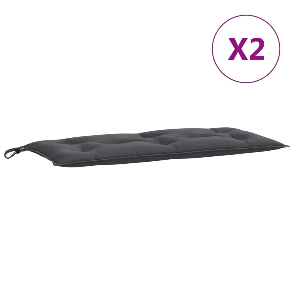 Cuscini Panca Giardino 2pz Antracite MÃ©lange 100x50x7cm Tessuto
