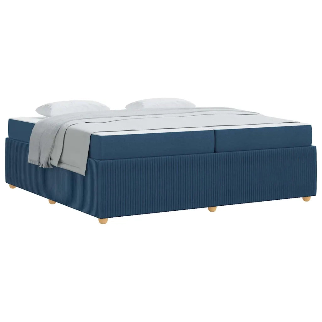 vidaXL Struttura letto con materasso Blu 200 x 200 cm Tessuto