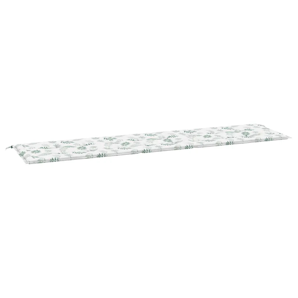 Cuscino Panca da Giardino Motivo a Foglie 200x50x4 cm Tessuto 361204