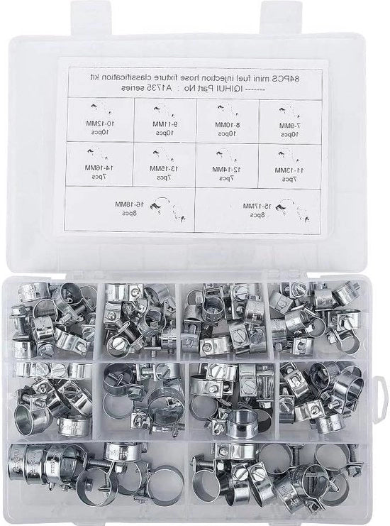 84 pezzi di clip di tubo in acciaio inossidabile Mini Clip per linea di alimentazione benzina per buisklemmen per auto