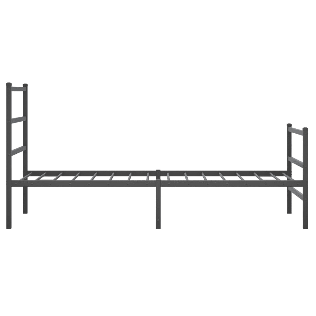 Giroletto con Testiera e Pediera Metallo Nero 90x200 cm 355376