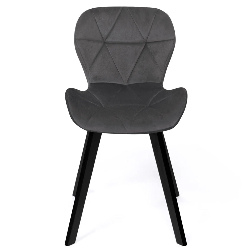 IDMarket - Set di 6 sedie ROBINE in velluto misto blu x2, grigio scuro x2, grigio chiaro e giallo