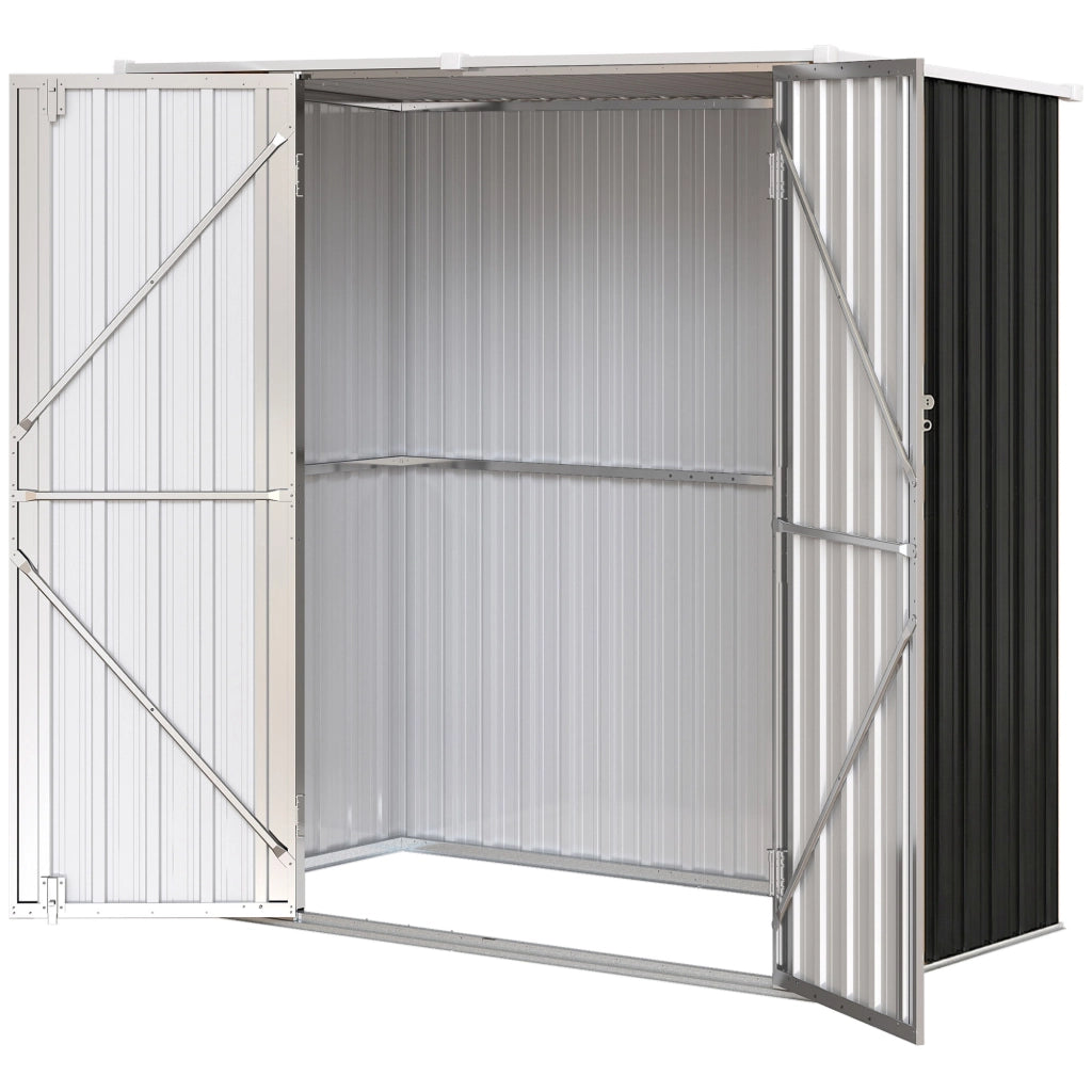 Casetta da Giardino in Metallo ¨C zephmum ¨C Grigio 163x89x163 cm