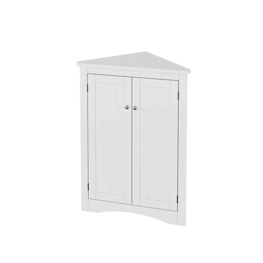 Mobile angolare 61;5 x 80 cm bianco in MDF; 2 ante e 3 vani interni