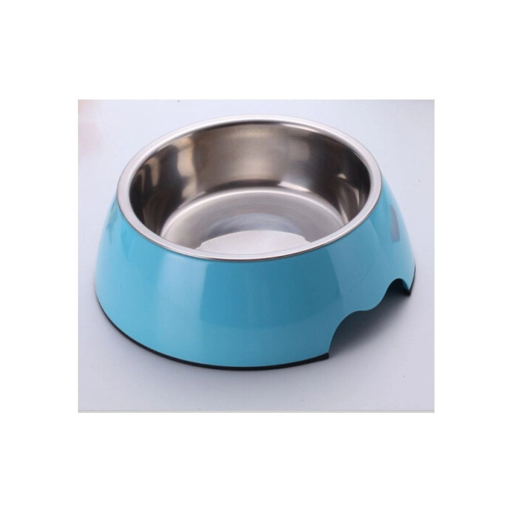 Trade Shop - Ciotola 1 Vaschetta Acciaio Plastica 21x8cm Cocker Cane Gatto Cibo Acqua -