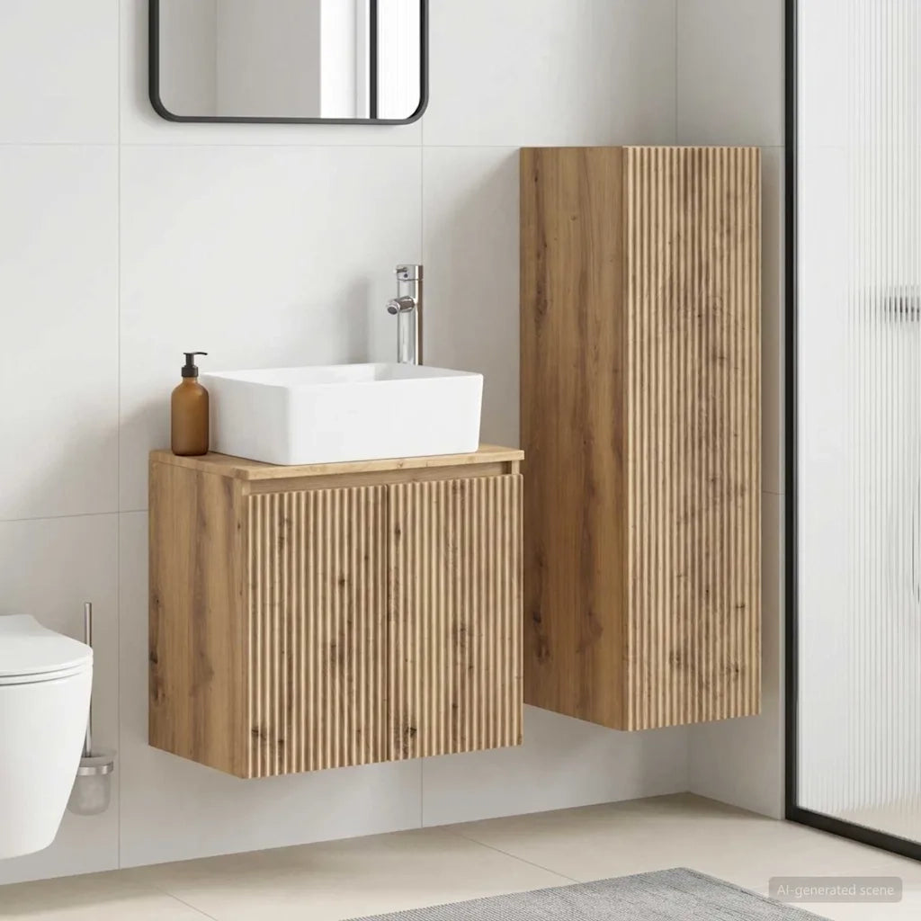 Set di mobili per il bagno 2 pz Rovere Artigianale 3406132