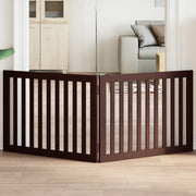 Cancello Cani Pieghevole 2 Pannelli Marrone 160cm Legno Pioppo 352264