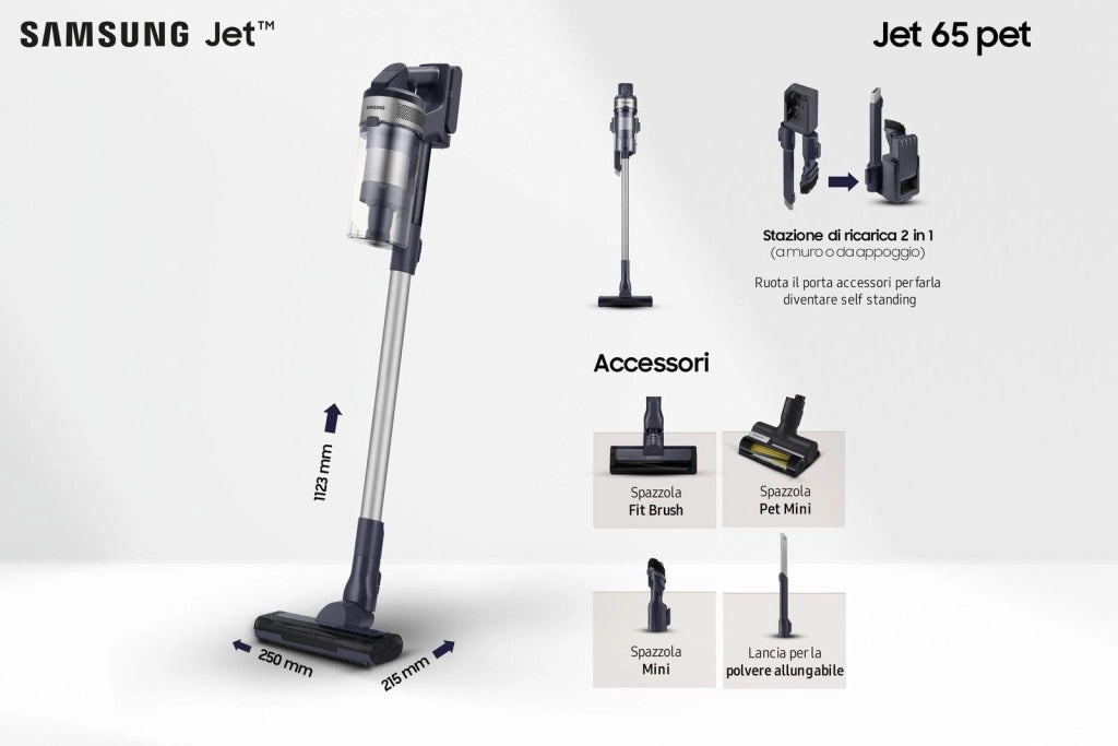 Samsung VS15A60AGR5 Scopa Elettrica senza filo Jet 65 pet 150W