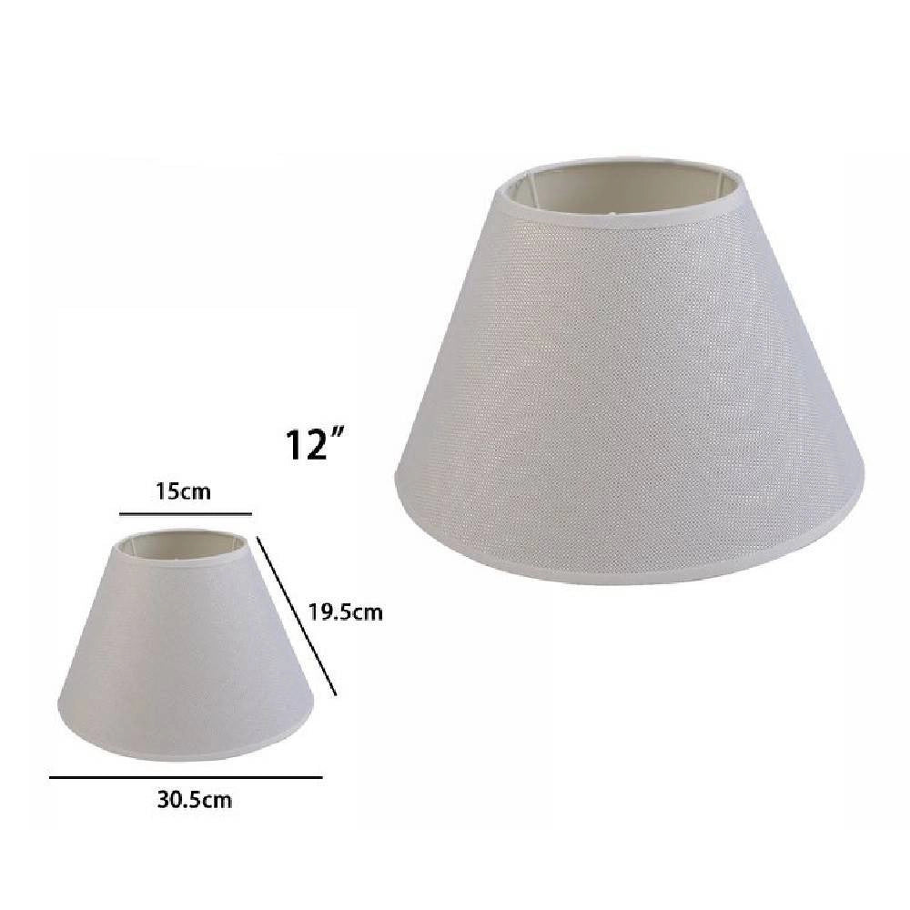 Trade Shop - Paralume Conico Cilindro Classico Ricambio Per Lampada E Applique In Tessuto Tnt - Bianco   -12"   -