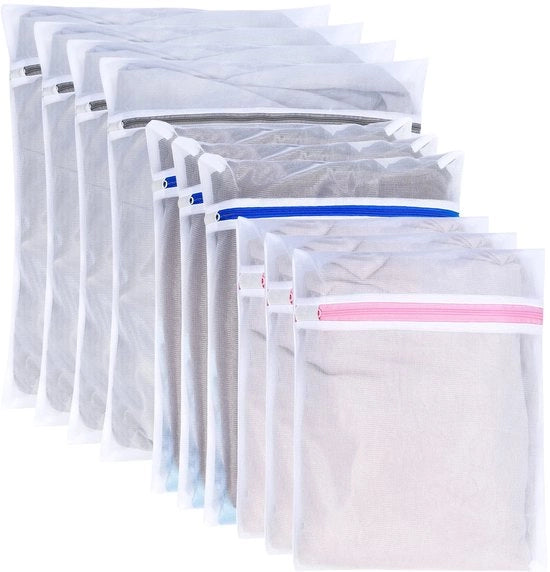 10 pezzi di rete per lavatrice, reti per lavatrice grandi con cerniera, reti per lavatrice per magliette, reggiseni, intimo, lenzuola, giacche, tessuti, SML