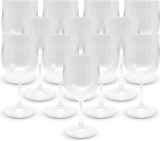 Bicchiere di plastica trasparente in policarbonato - Pacchetto da 12 pezzi - Bicchiere di plastica riciclabile - 1703x78x3 mm