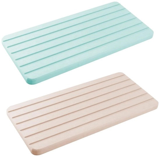 Asciugamano con tecnologia di assorbimento di diatomee, 2 pezzi di scaldabagno con diatomee, 2 colori pietra di iato per tappeto bagno, utilizzo domestico moderno, per mantenere asciutto la tavola o il bancone