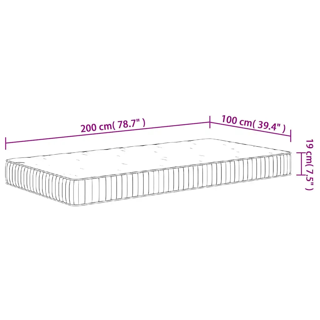 Materasso a Molle Insacchettate-Materasso per letto Medio 100x200 cm