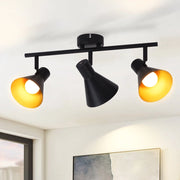 ZMH Faretto da soffitto neri retrò 3 luci E14 rotativi 350° metallo industriale per cucina soggiorno camera ufficio