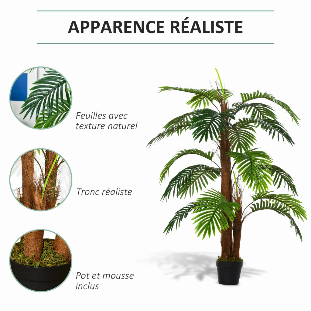 Palma Artificiale 1,2 m ¨C Xylo ¨C Verde Tronco Rami Licheni Foglie Vaso Incluso
