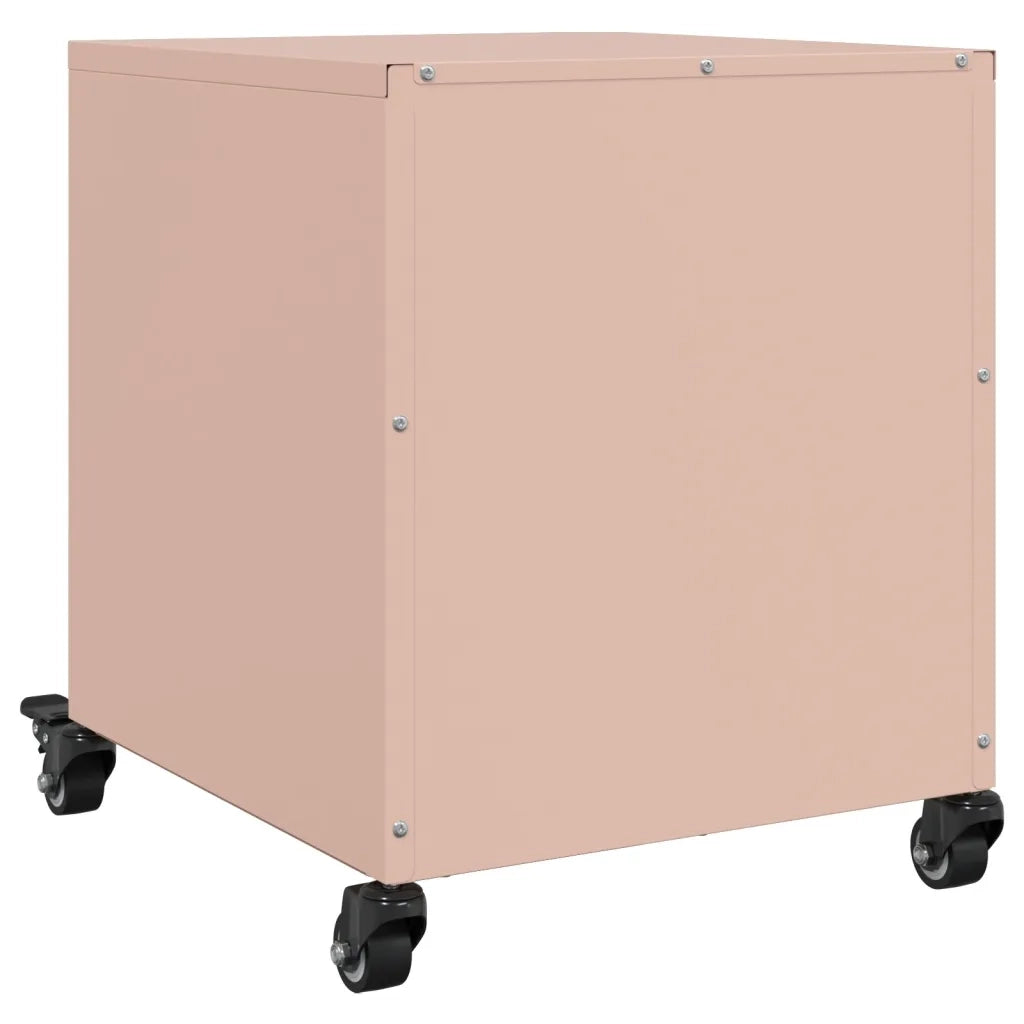Set di 2 Comodini | Armadio da Notte | Mobiletto da notte Rosa 36x39x43,5 cm in Acciaio