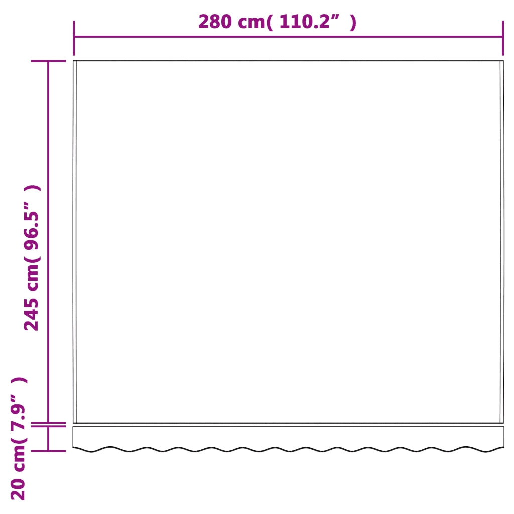 vidaXL Tessuto di Ricambio per Tenda Strisce Multicolore 3x2,5 m