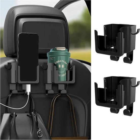 Organizzatore universale per auto - contenitore per bicchieri - supporto per telefono - accessorio per la testiera di sedile posteriore