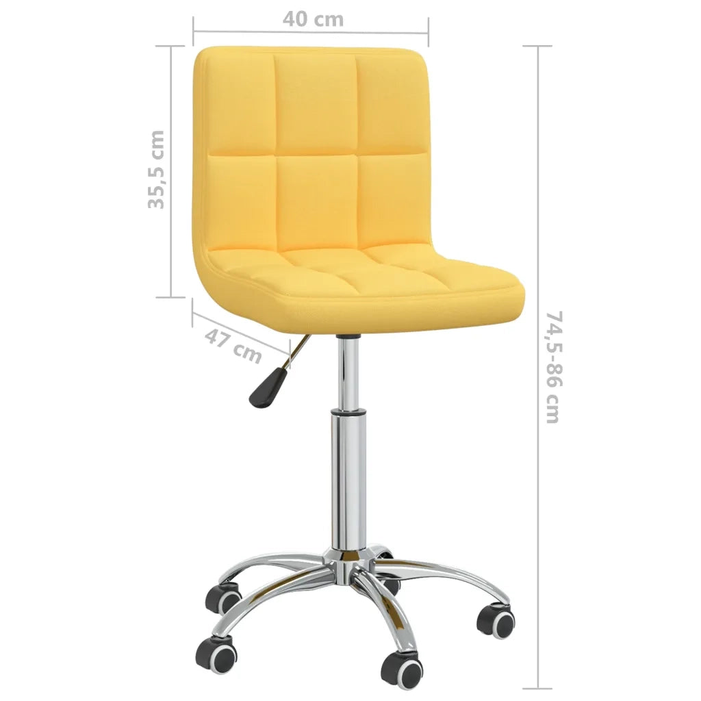Sedia da Pranzo Girevole Giallo Senape in Tessuto cod mxl 23309