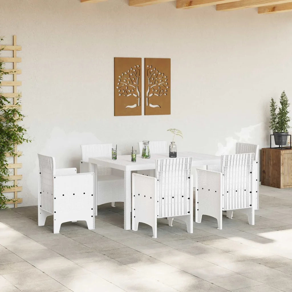 Tavolo da Giardino | Tavolino da esterno Bianco 150 x 100 x 73 cm polyrattan