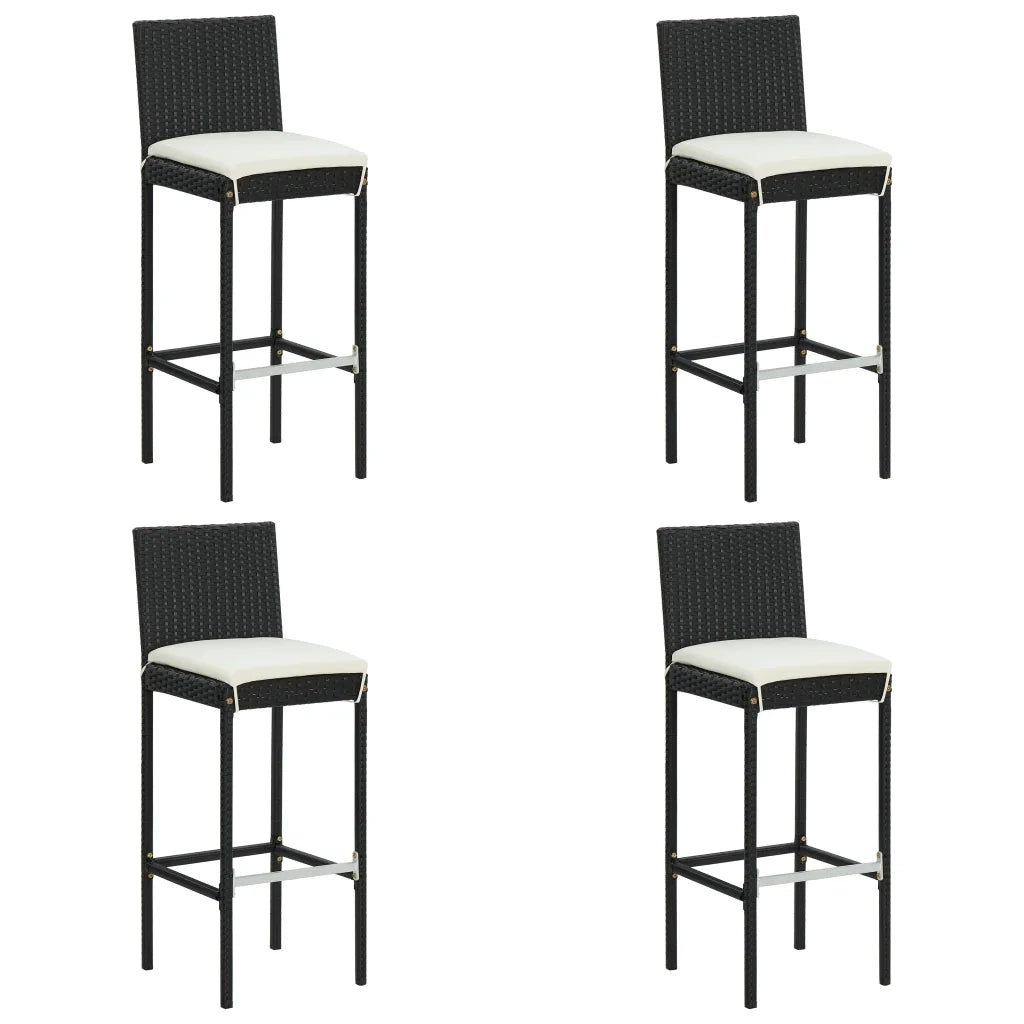 Set da Bar da Giardino 5 pz con Cuscini Nero cod mxl 42557