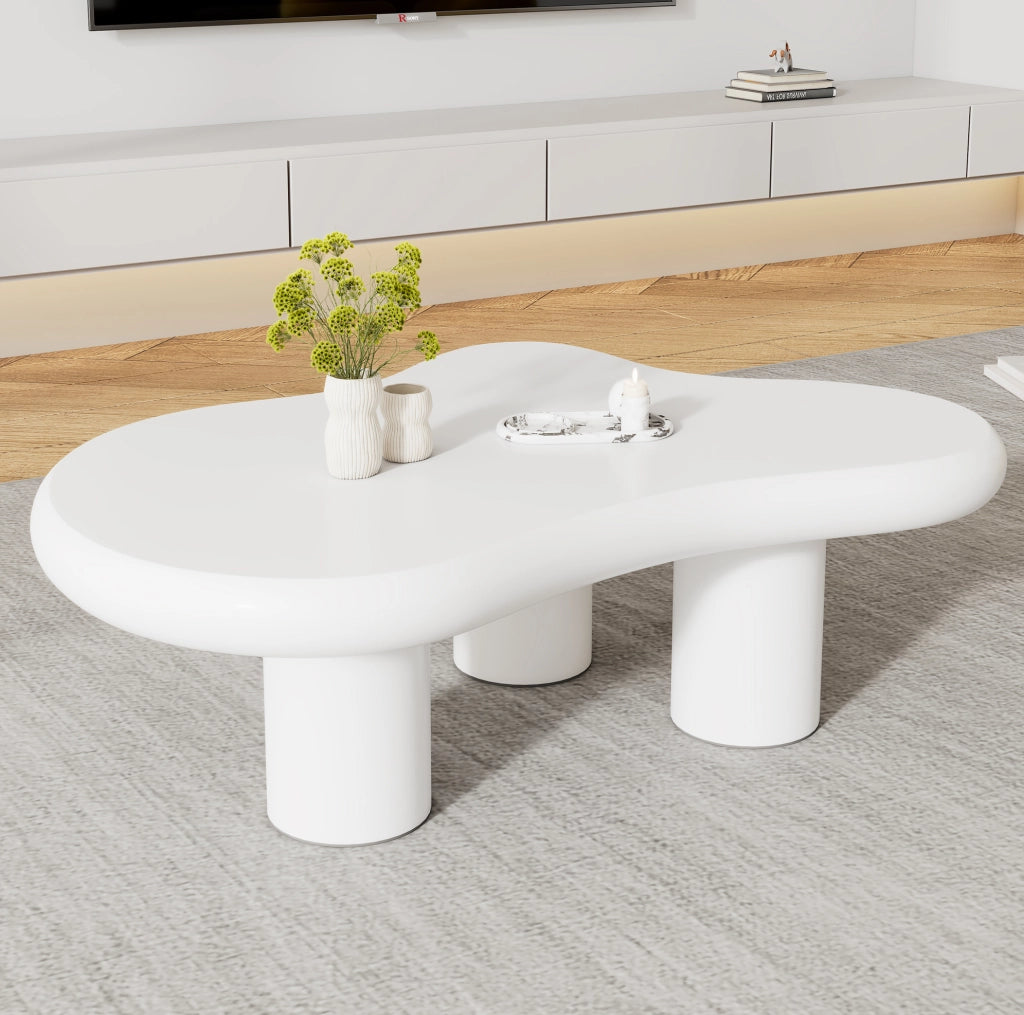 Tavolino a forma di nuvola in MDF bianco