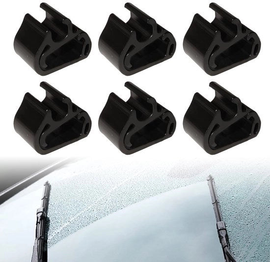 Kit di sostituzione per clip per lavavetri - 6 pezzi - Clip di fissaggio auto - Materiale in plastica resistente - Fissaggio affidabile - Montaggio semplice