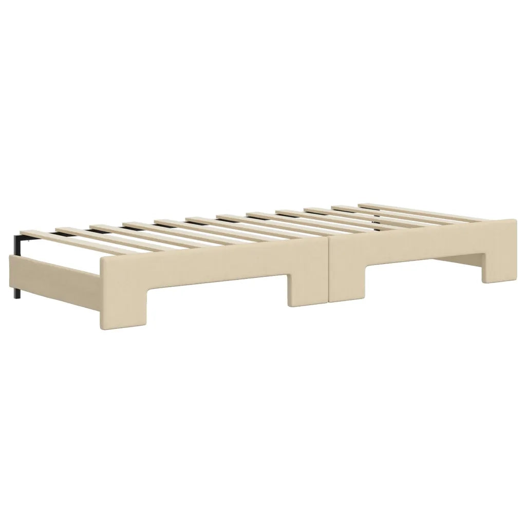 Divano Letto Estraibile con Cassetti-Sofa Letto-Daybed Crema 80x200 cm in Tessuto 850155