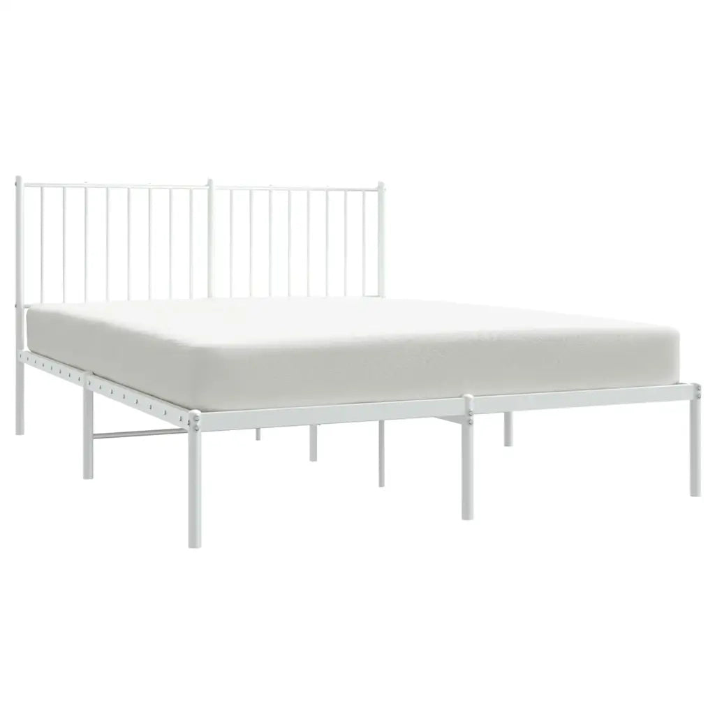 Giroletto con Testiera Metallo Bianco 140x200 cm 350932