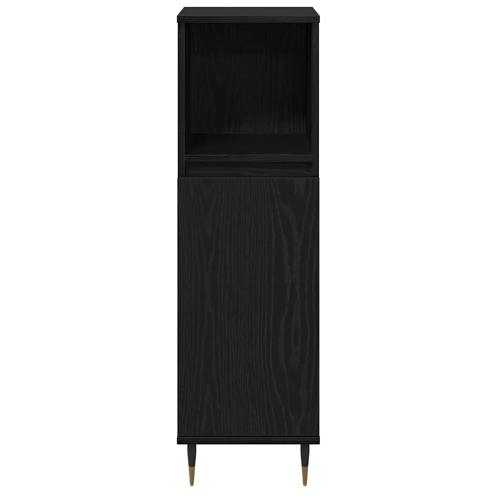Set di mobili per il bagno 3 pcs Rovere Nero 30 x 30 x 190 cm 3333096