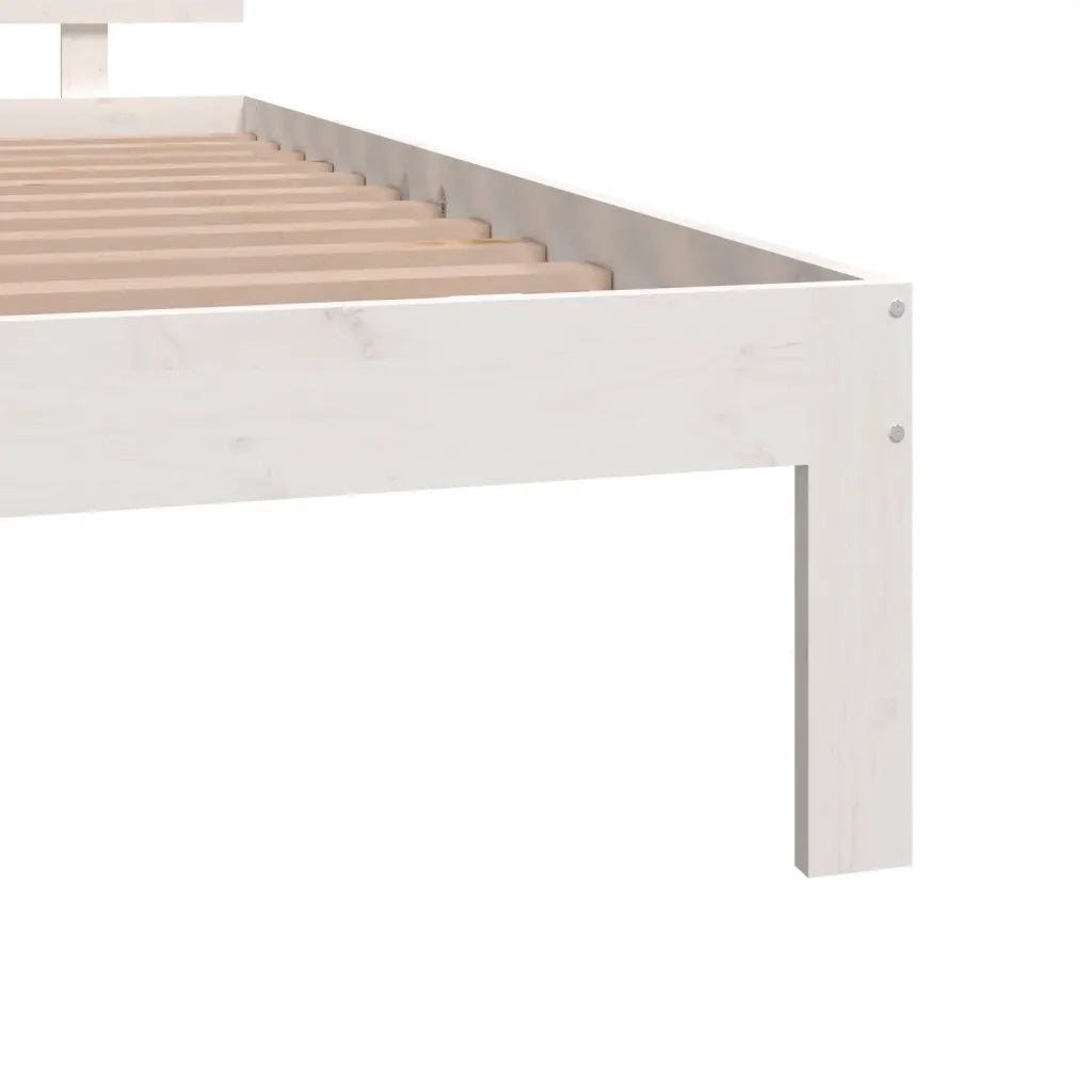 Giroletto-Struttura Letto Bianco in Legno Massello 120x190 cm Small Double 834469