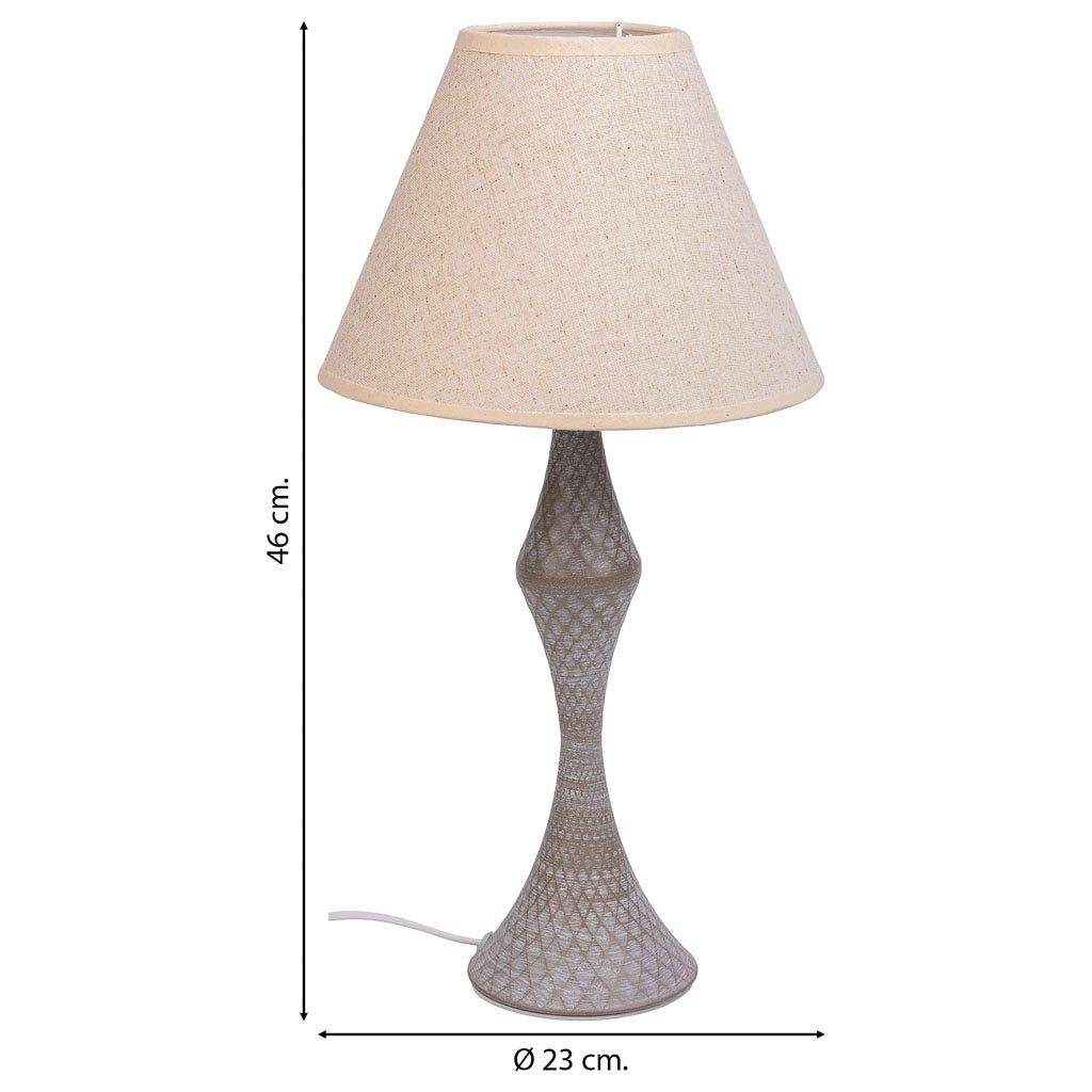 Lampada da tavolo in metallo grigio 23x23x46h