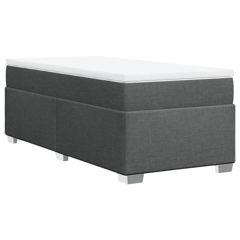 Giroletto a Molle con Materasso Grigio Scuro 90x190 cm Tessuto