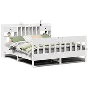 Letto matrimoniale | Letto per adulti | Giroletto senza Materasso Bianco 180x200 cm Legno Massello Pino