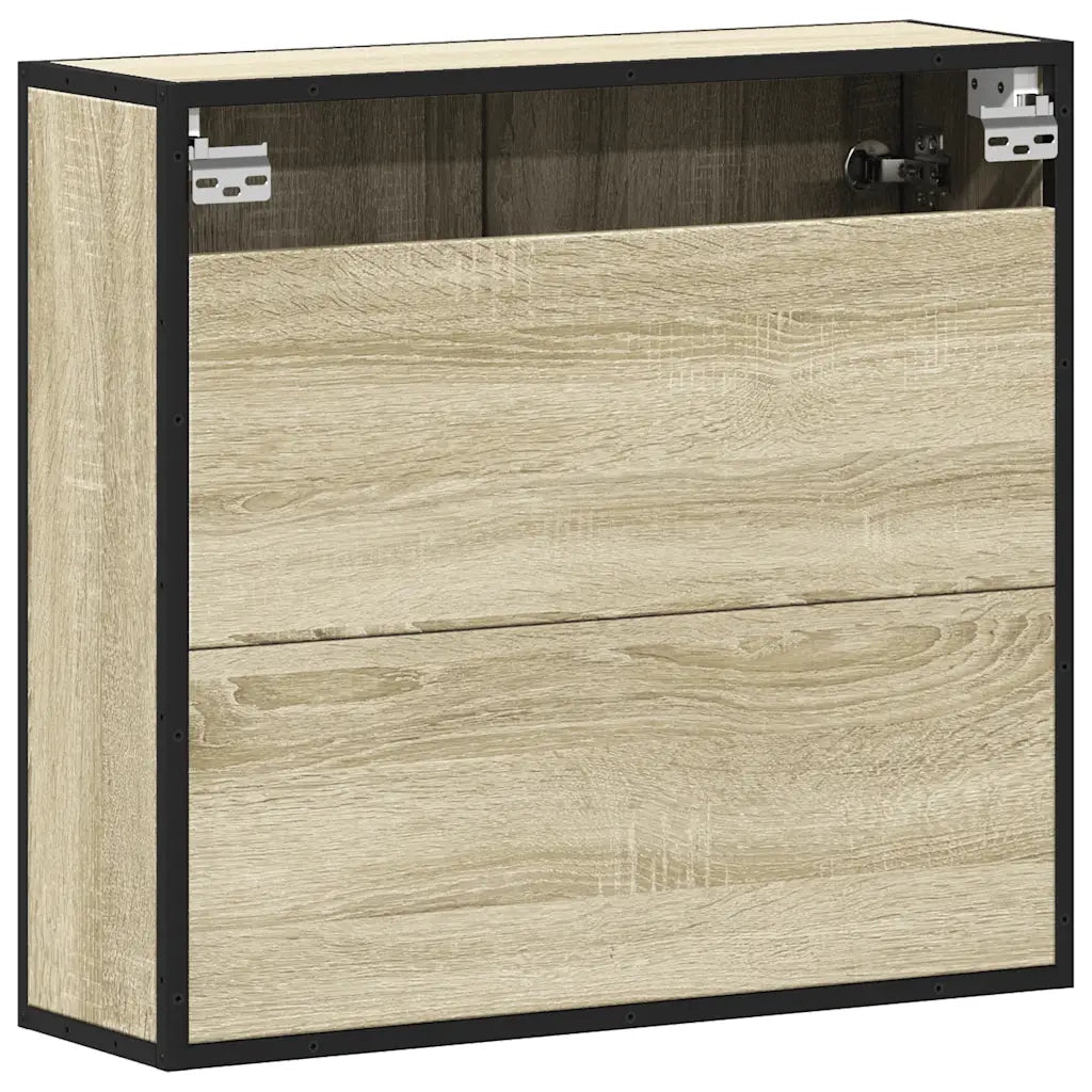 vidaXL Mobile Bagno con Specchio Rovere Sonoma 65x20x60 cm Multistrato
