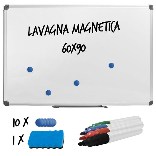 Lavagna per Ufficio Magnetica 90x60 cm in Alluminio Silver
