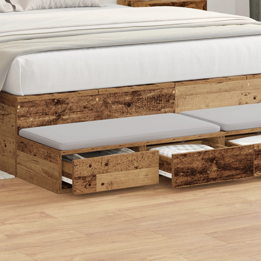 Cassetti per Letto Legno Vecchio 150x36,5x16,5 cm Legno Ingegnerizzato