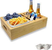 Bar con Snackbox e Deposito - Due Piatti in Acciaio Inossidabile - Regalo di Birra per Uomini - Accessorio per Barbecue