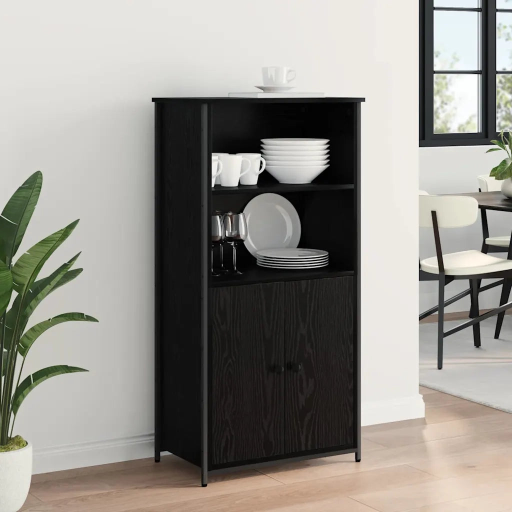 Credenza Rovere Nero 62 x 36 x 121,5 cm Legno multistrato 882256