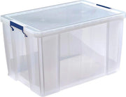 Scatola di Stoccaggio in Plastica - 85 Litri (Dimensioni interne 37,5 x 57,5 x 38cm) con Coperchio cassa di latte
