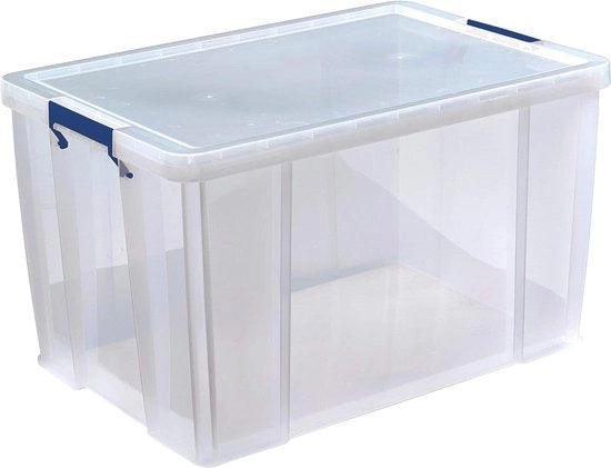 Scatola di Stoccaggio in Plastica - 85 Litri (Dimensioni interne 37,5 x 57,5 x 38cm) con Coperchio cassa di latte
