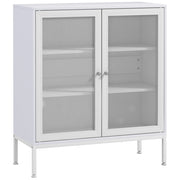 Consolle Ingresso con Ante Metallo e Ripiani ¨C Xylo ¨C Bianco 80x37x92 cm