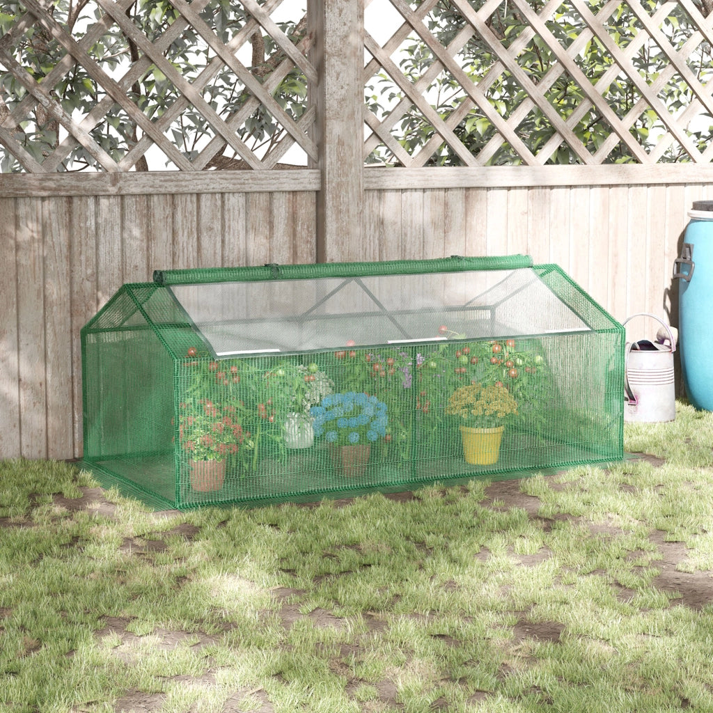 Serra da Giardino e Balcone con Finestre e Copertura in PE ¨C zephmum ¨C Verde 180x90x70cm