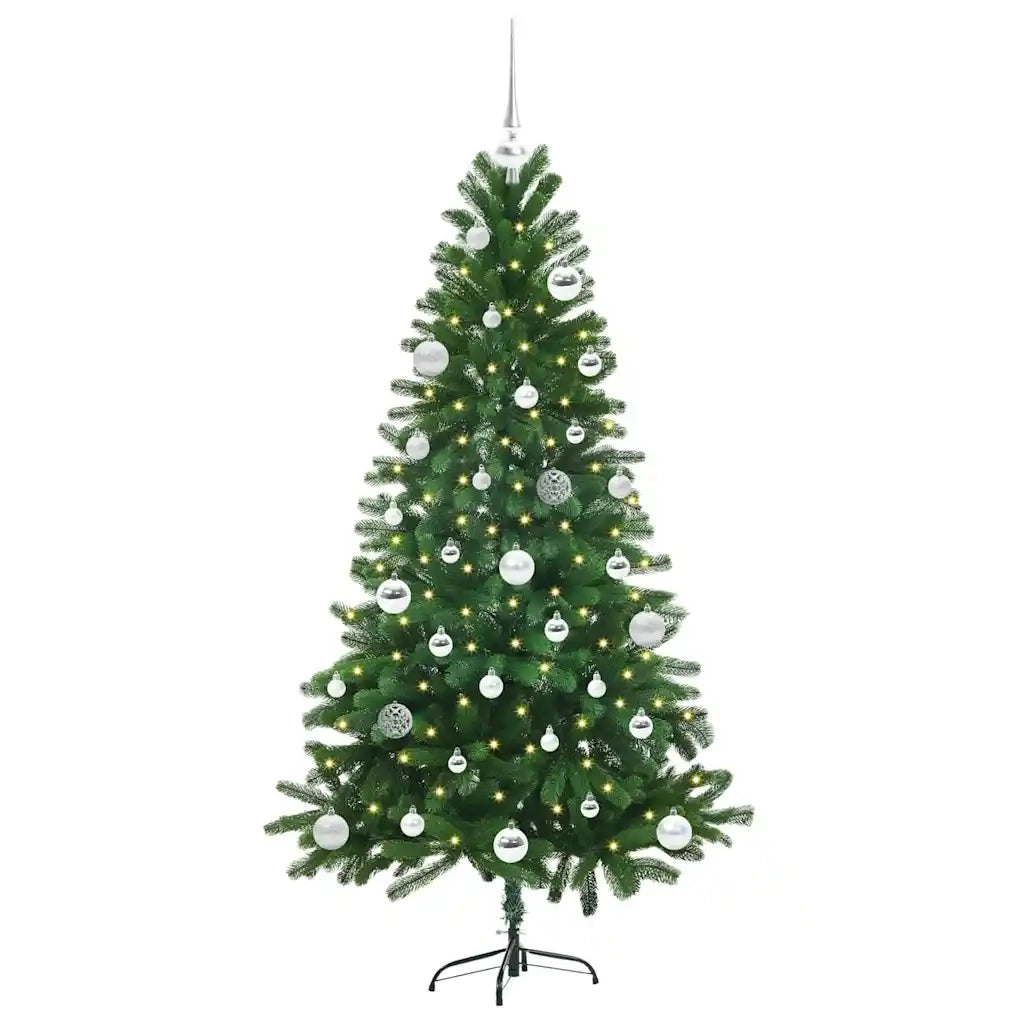 Albero di Natale con 150 LED con supporto-Luci decorative natalizie Verde 150 cm PE 663587