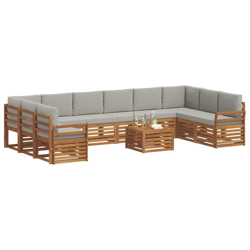 Set divano sezionale 11 pcs Grigio Naturale e Chiaro 3375601