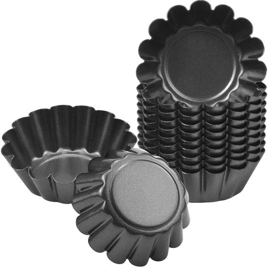 Mini forme per torta - 12 pezzi - accessori da forno riutilizzabili - acciaio inossidabile