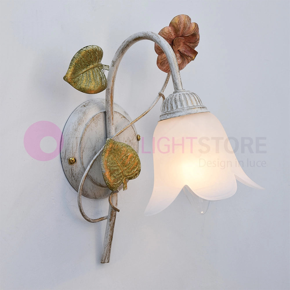 SPRING Applique in Ferro Decorato Stile Floreale