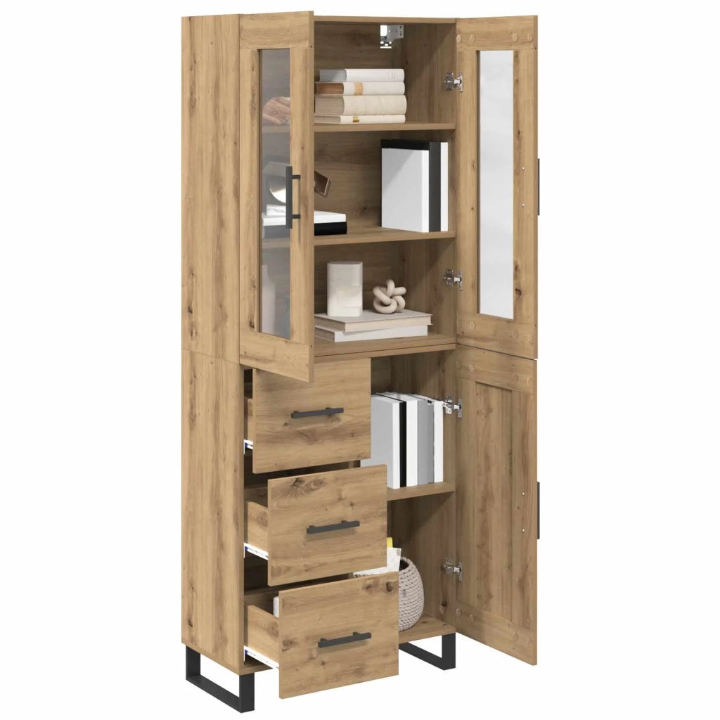 Credenza 2 pcs Rovere artigianale Legno multistrato