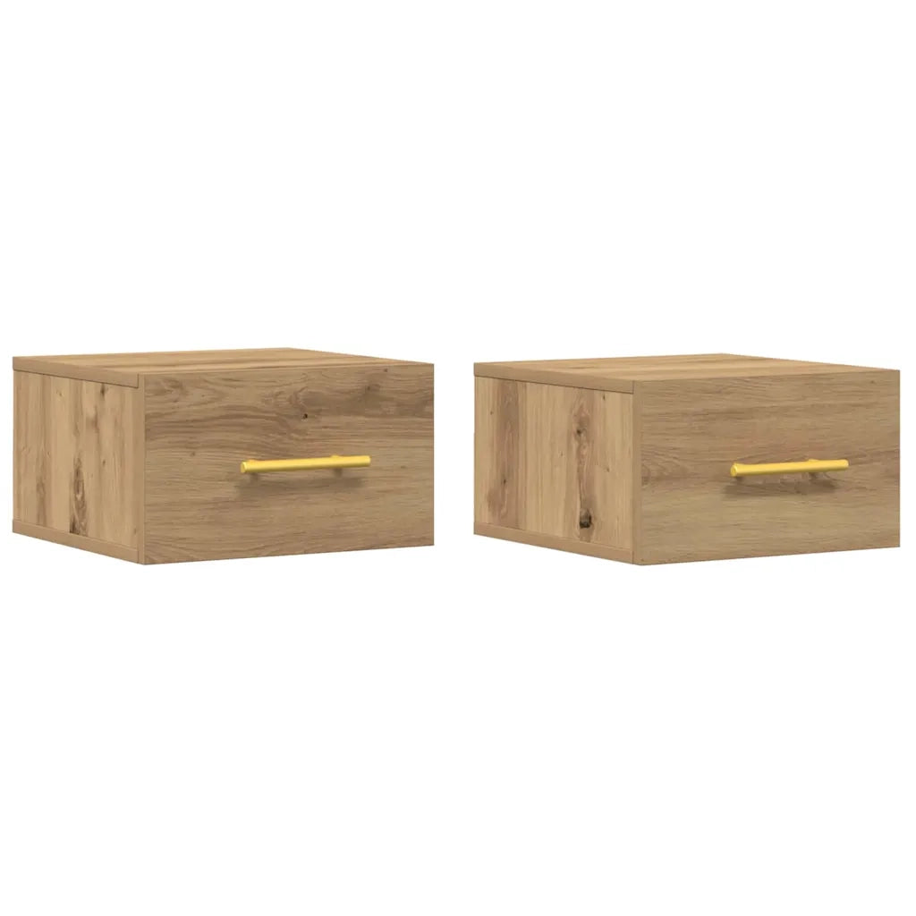 Armadio da Notte 2 pcs Rovere artigianale 35 x 35 x 20 cm 863785
